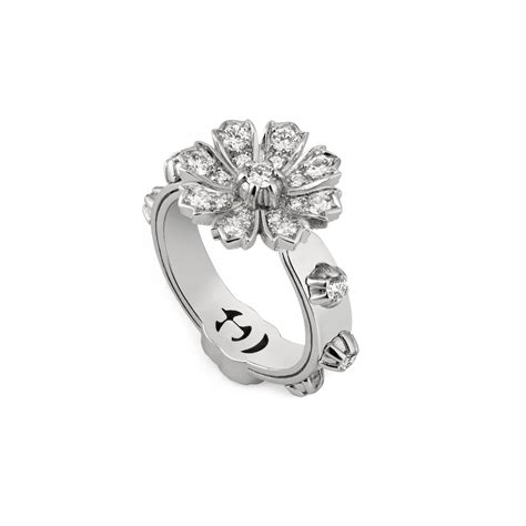 gucci flora diamond ring|gucci bamboo ring.